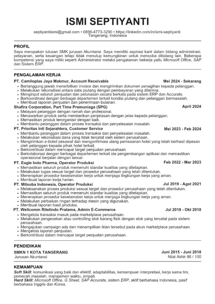 Mencari Pekerjaan Admin/Finance