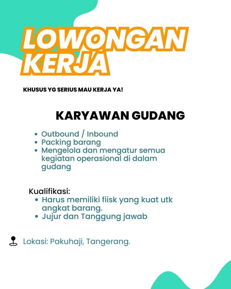 Karyawan gudang inbound outbound