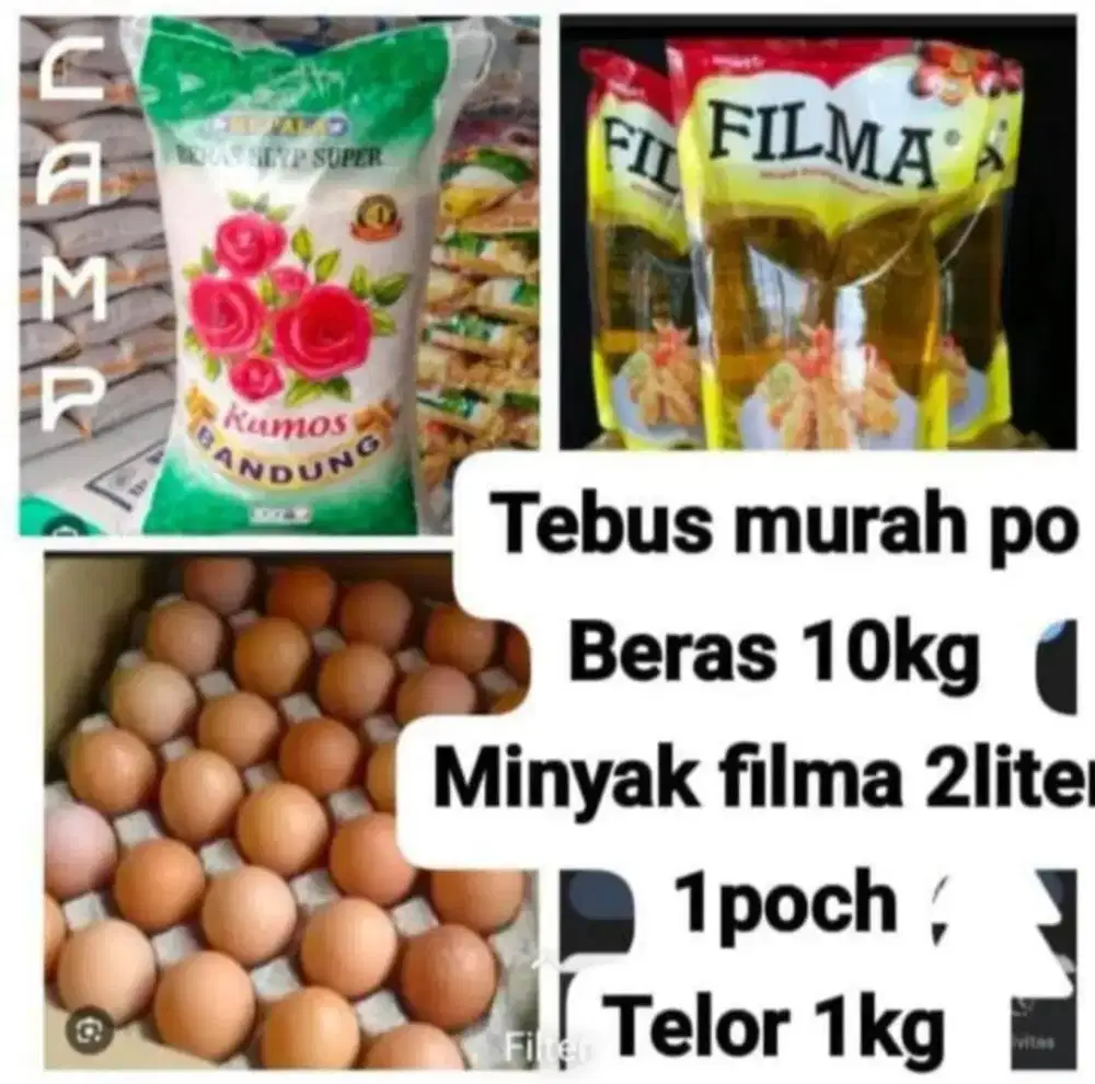 Jual paketan sembako Beras, minyak, telur