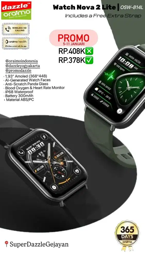 Smartwatch Oraimo Watch Nova 2 Lite OSW-814L