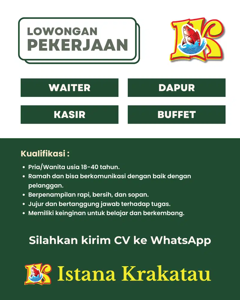 Lowongan Pekerjaan Rumah Makan