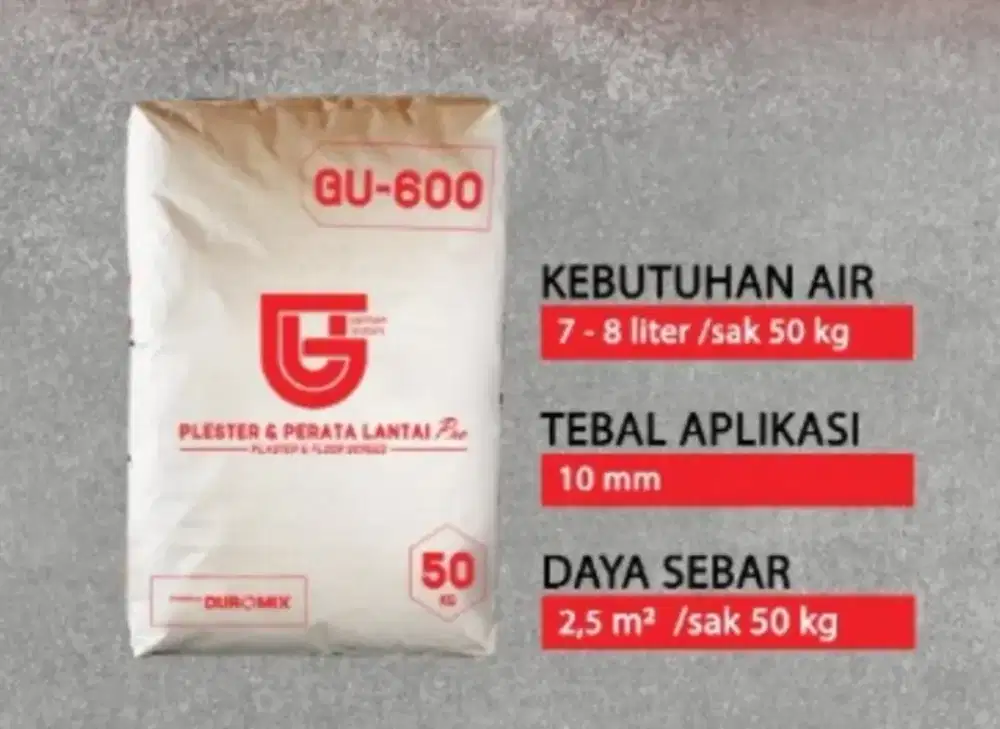 GU 600 Plester dan Perata Lantai Semen Instan Global Union