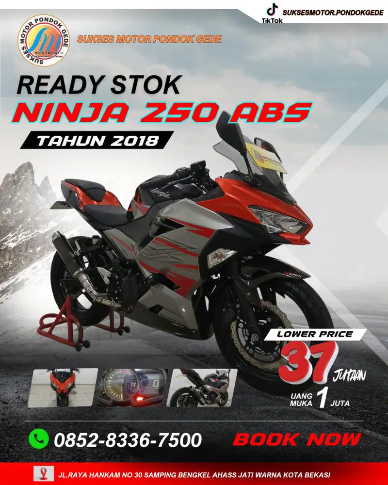 MOTOR SECOND BERGARANSI KAWASAKI NINJA 250 ABS TAHUN 2018