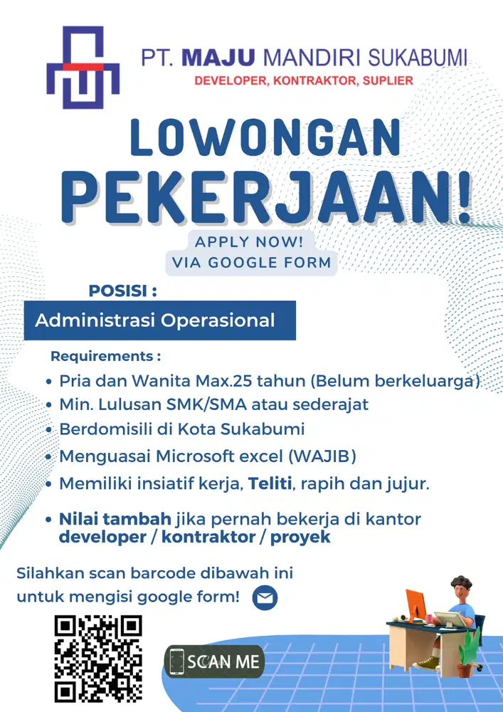 LOKER Admin Operasional Kota SUKABUMI