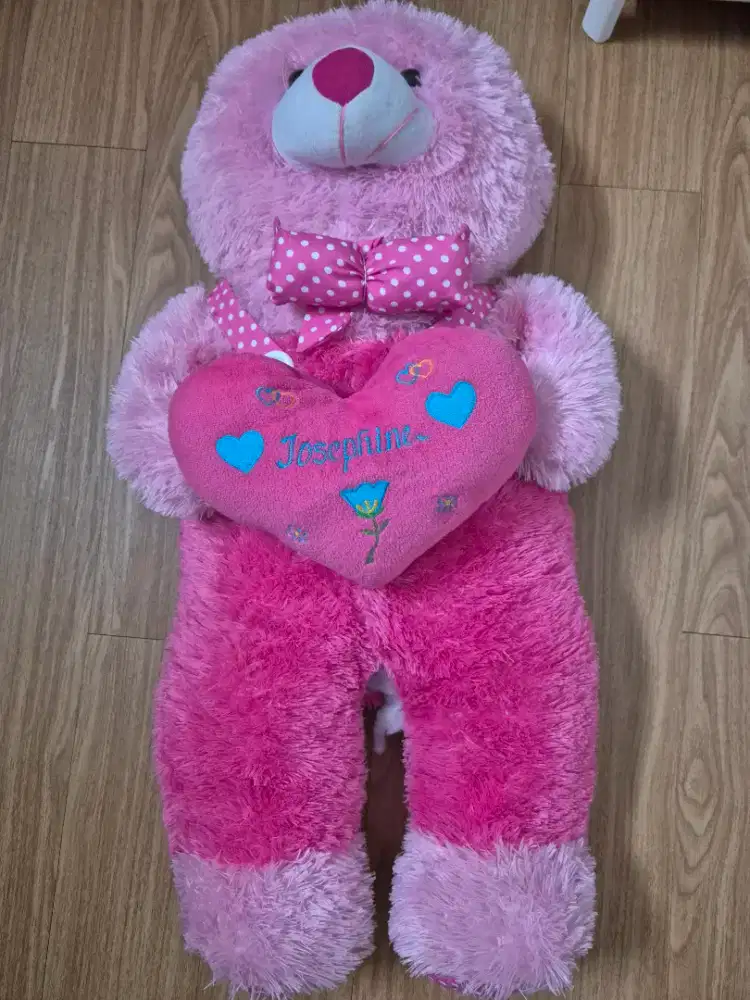 Boneka beruang pink uk jumbo