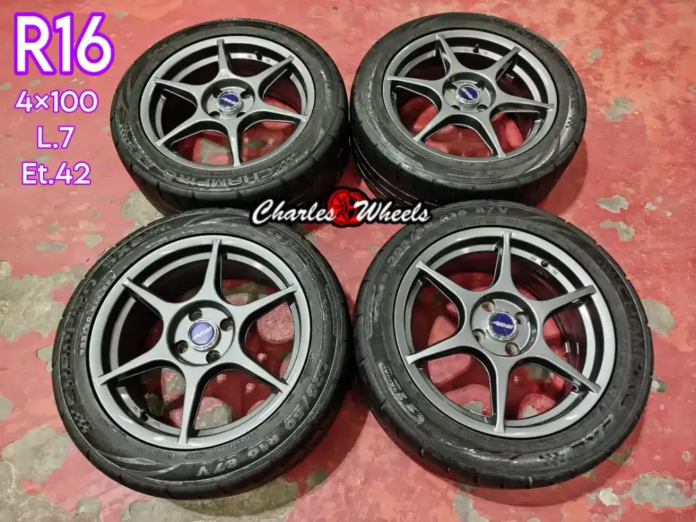 VELG P1  BUDDY CLUB RING 16 GUNMETAL