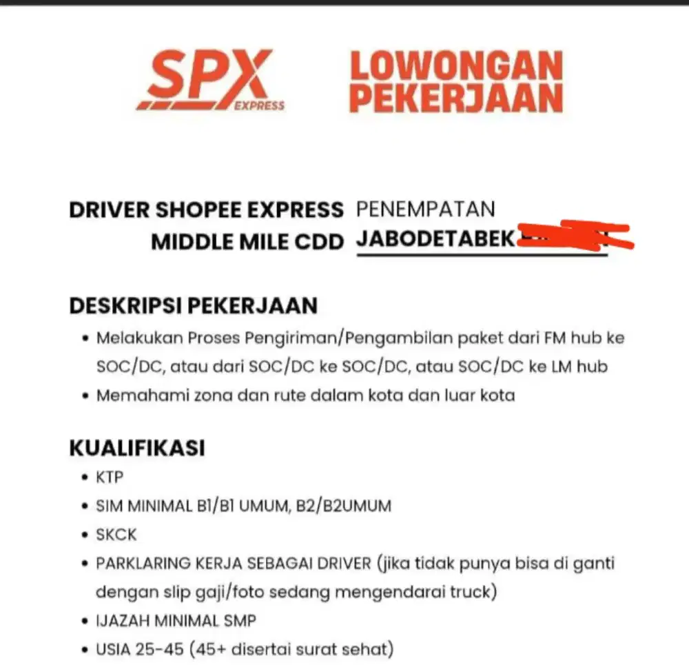 Lowongan kerja Driver Mobil