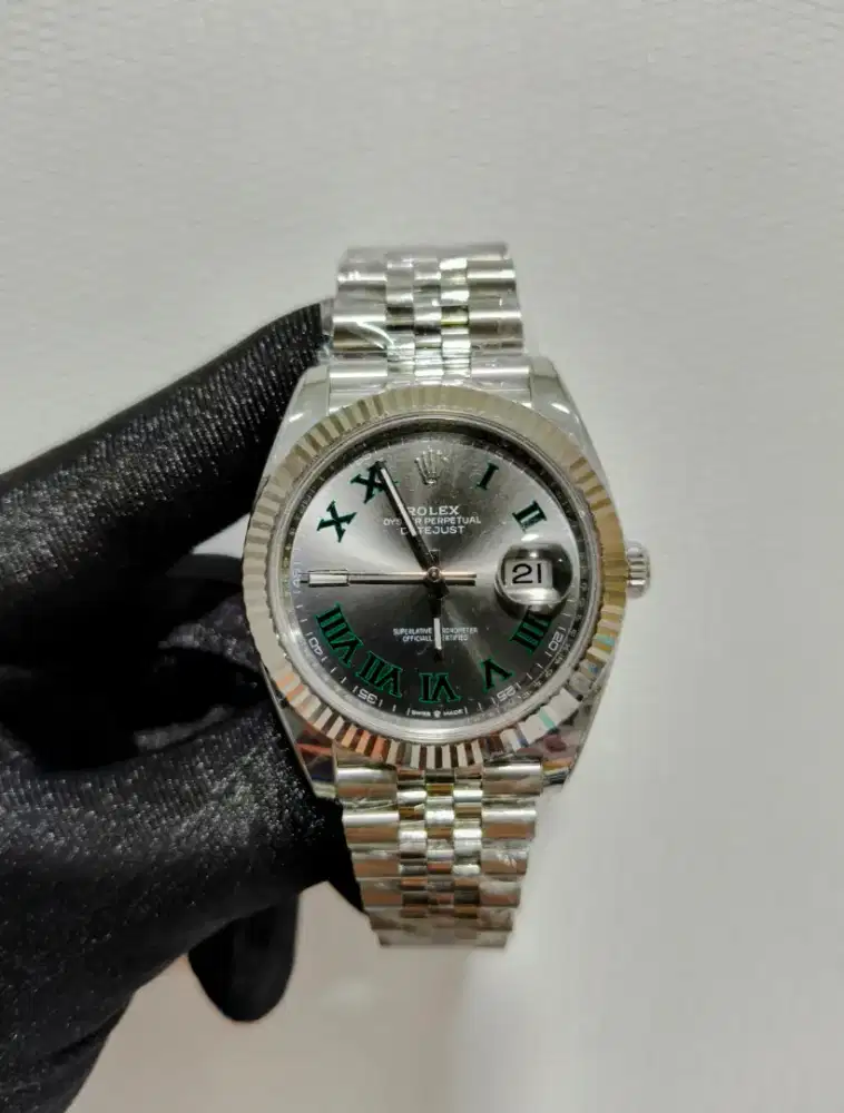 jam tangan Rolex Datejust 41 Wimbledon Fluted Jubilee 126334