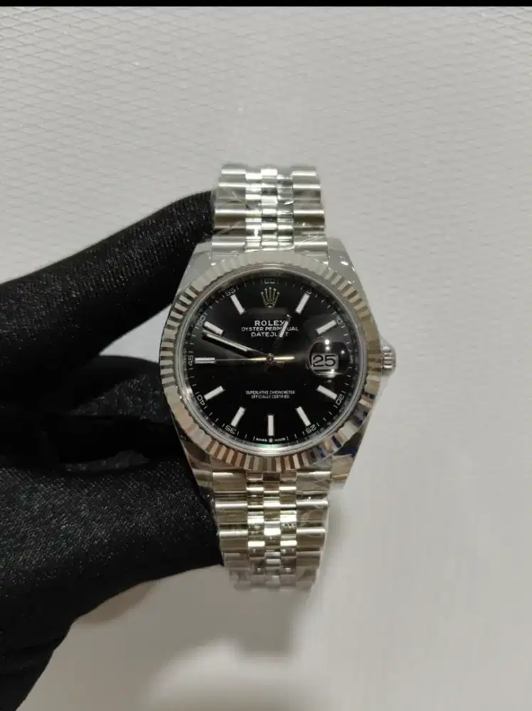 jam tangan Rolex Datejust 41 Black Fluted Jubilee 126334