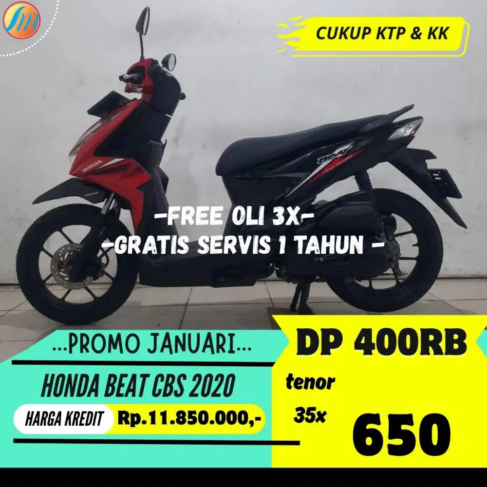 DP CUKUP 400RIBU HONDA BEAT CBS 2020 ANGSURAN SANGAT RINGAN BERGARANSI