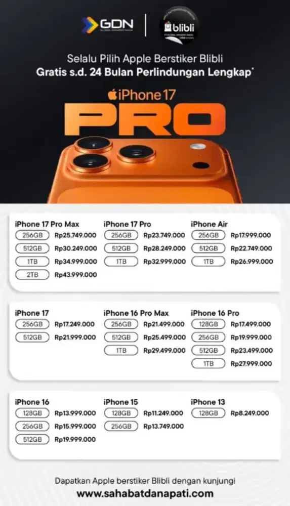 Cicilan iPhone 17 series pakai home credit pasti dapat gratis cicilan