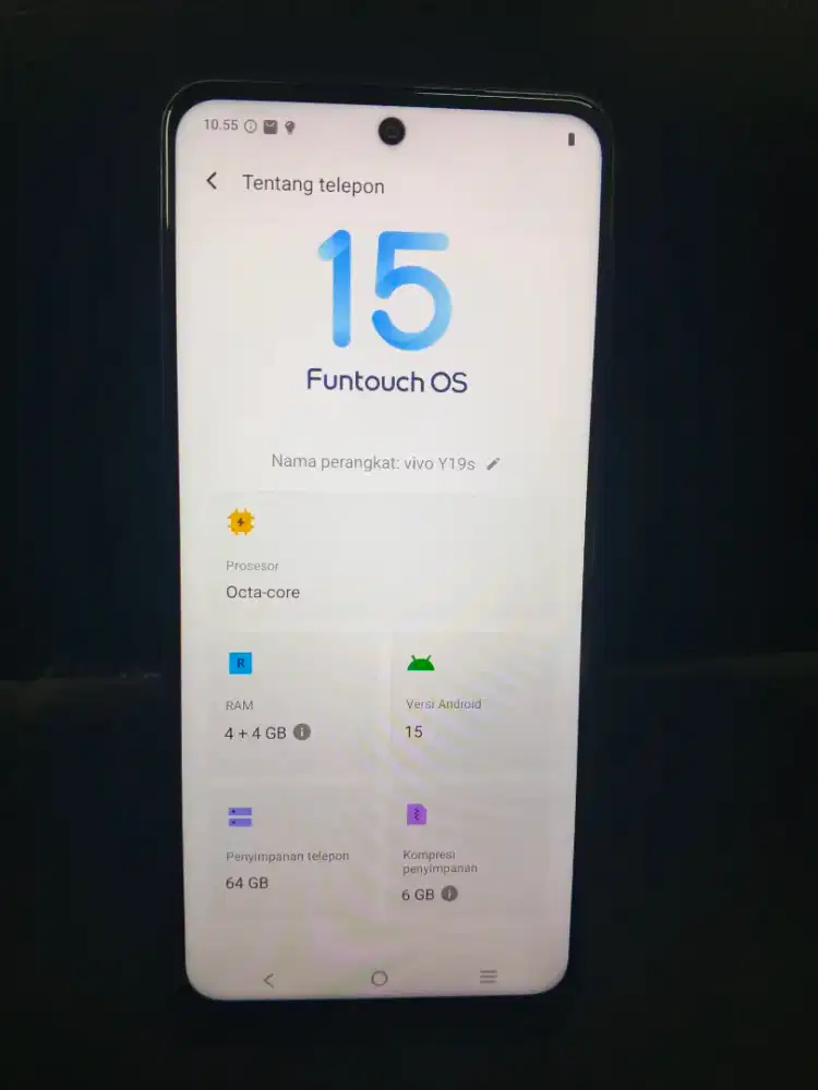 VIVO Y19S RAM 4+4/64 Baterai 5500 Mah