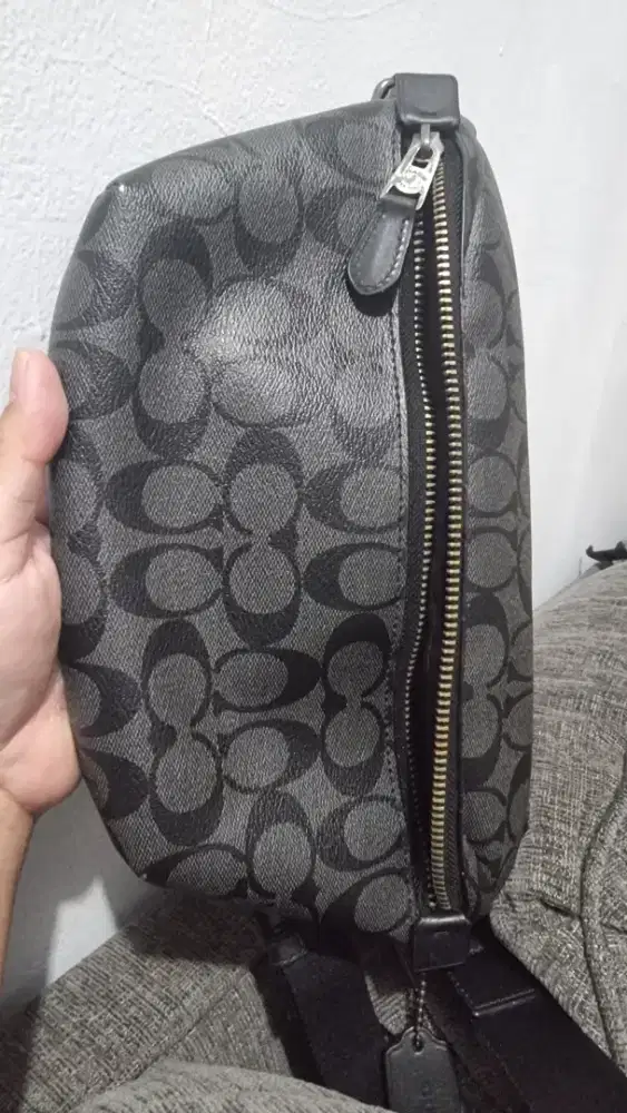 Coach Warren Belt Bag Sig Charcoal Black