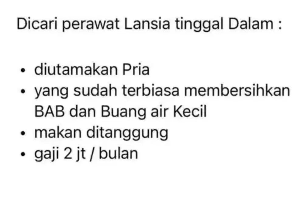 Butuh Cepat Lowongan Kerja Perawat Lansia
