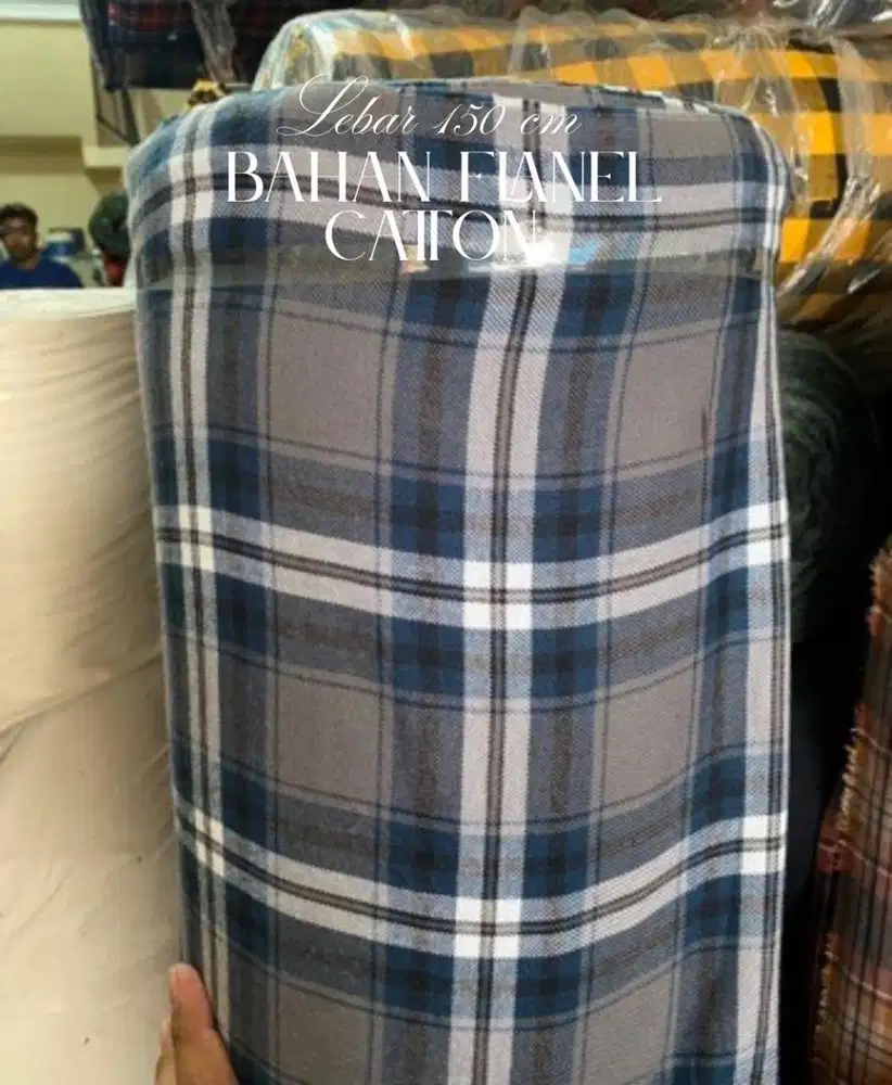 Jual kain flanel kotak