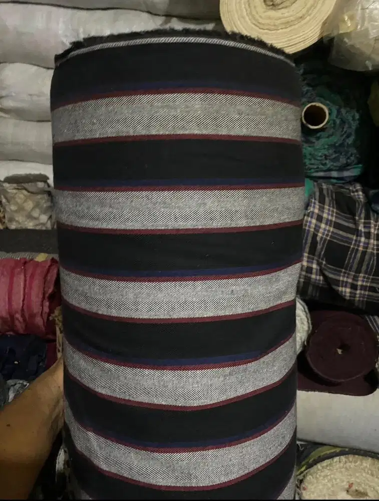 Jual flanel heringbone stripe