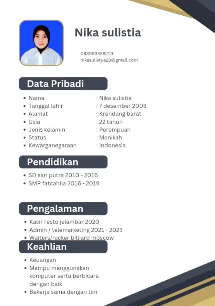 Membutuhkan pekerjaan apa sajaa