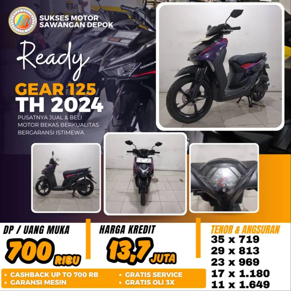 YAMAHA GEAR 125 TH 2024 UNIT MULUS BERGARANSI CASH KREDIT DP 700