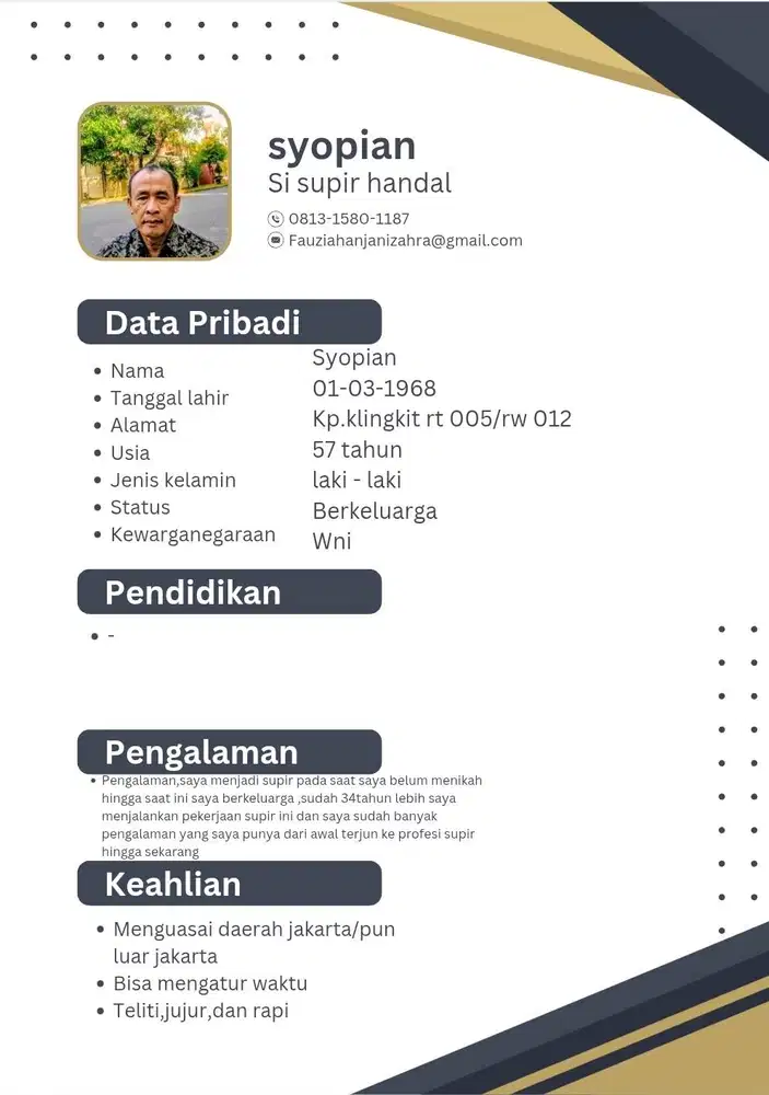 Jasa supir pribadi (mencari pekerjaan supir pribadi)