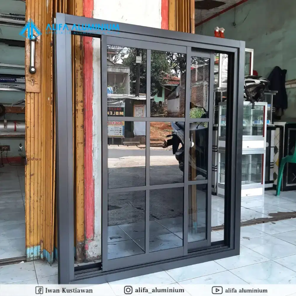 Jendela Geser Aluminium Minimalis