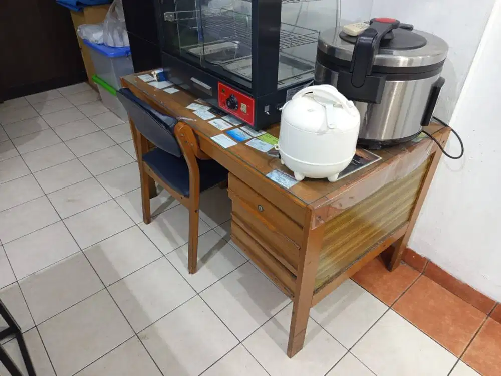 MEJA KERJA KAYU JADUL (BAHAN PADAT BUKAN SERBUK KAYU)