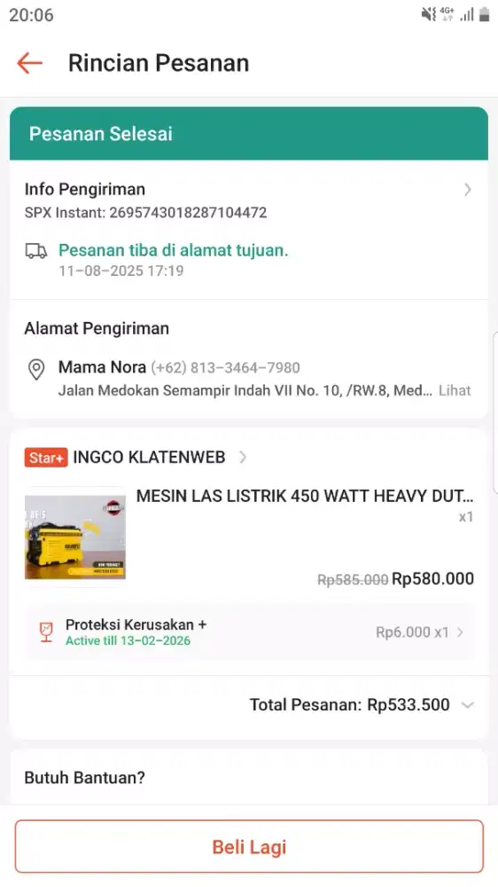 Las ingco 450w. Baru 5bulan