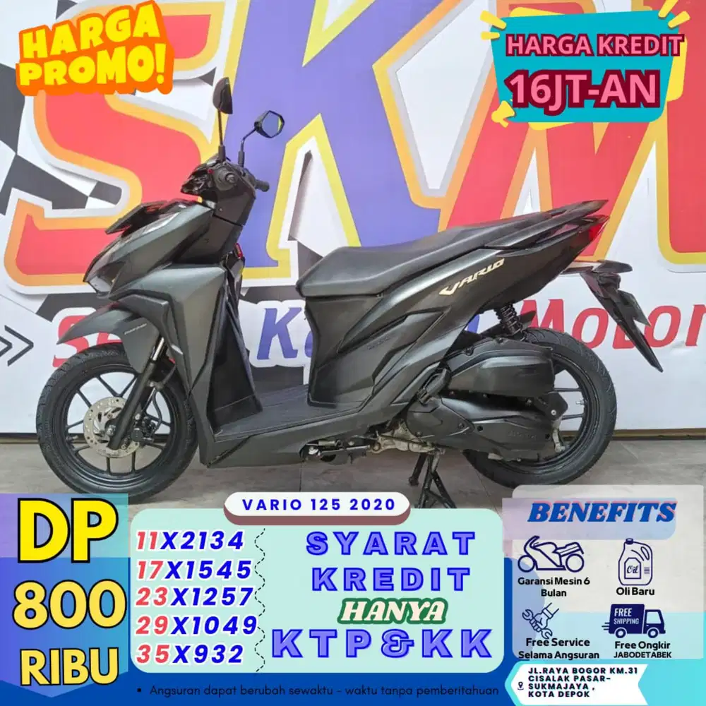 (DP 600 free pajak + kaleng hidup) Vario 125 2020 cash credt