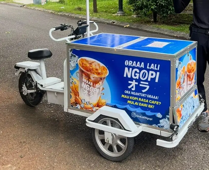 Gerobak Kopi keliling, kondisi masih bagus, bisa jalan