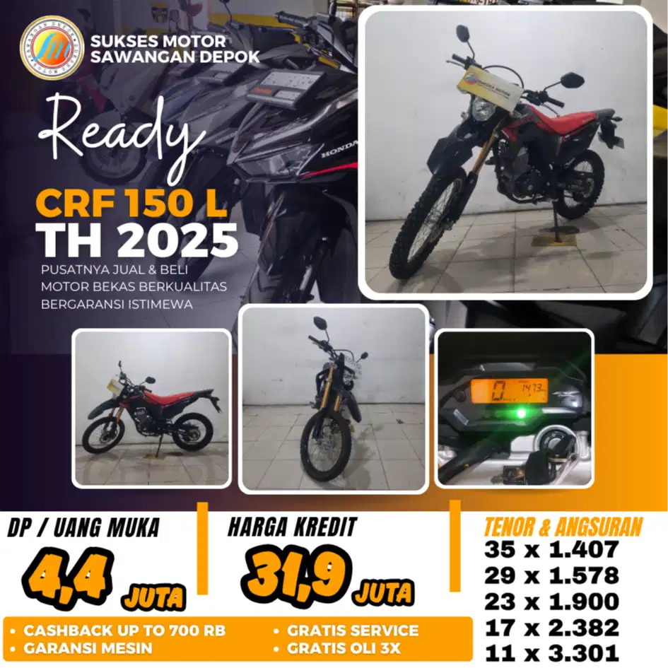 ISTIMEWA HONDA CRF 150L TH 2025 150 L MULUS BISA CASH KREDIT GARANSI