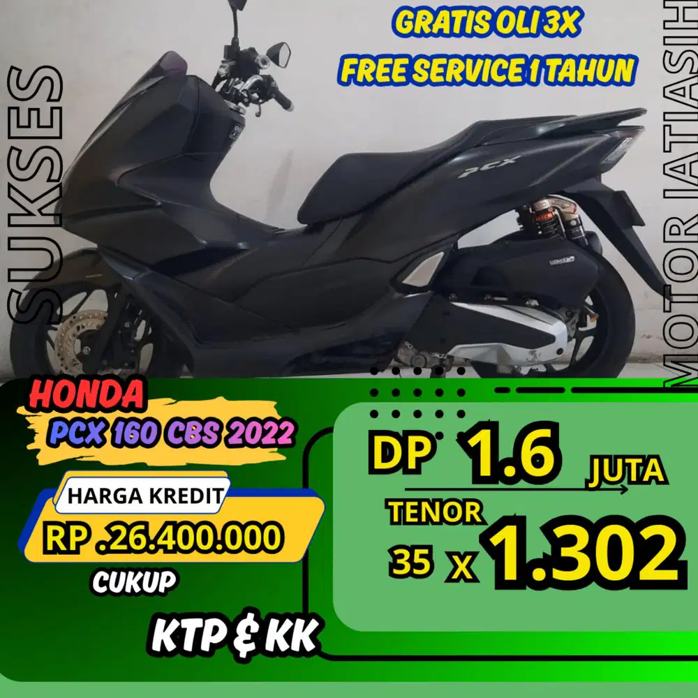 DP MURAH HONDA PCX 160 CBS 2022 DP 1.6 JUTA BISA CASH/KREDIT