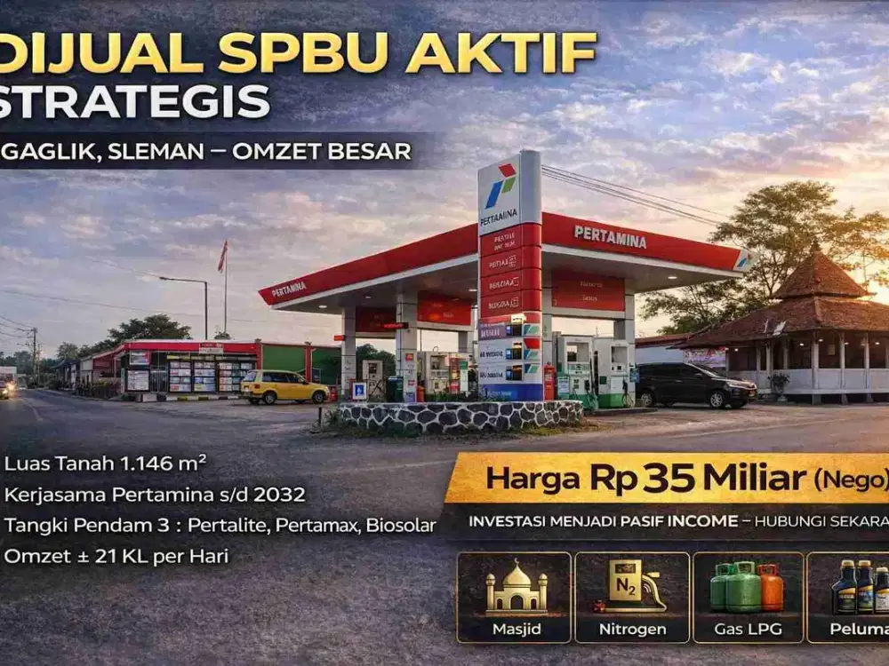 DIJUAL SPBU AKTIF STRATEGIS – NGAGLIK SLEMAN – OMZET BESAR