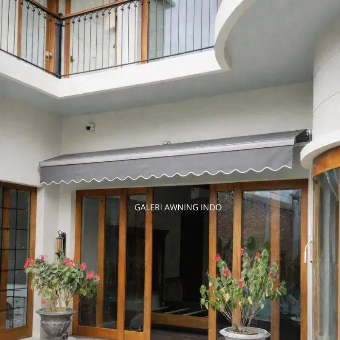 kanopi kain awning warna abu untuk teras rumah harga terjangkau