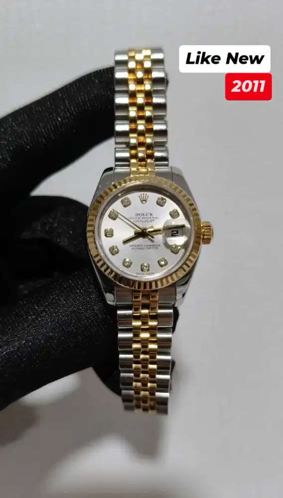 Jam tangan Rolex Datejust 26 Silver 10 Diamond Fluted Jubilee