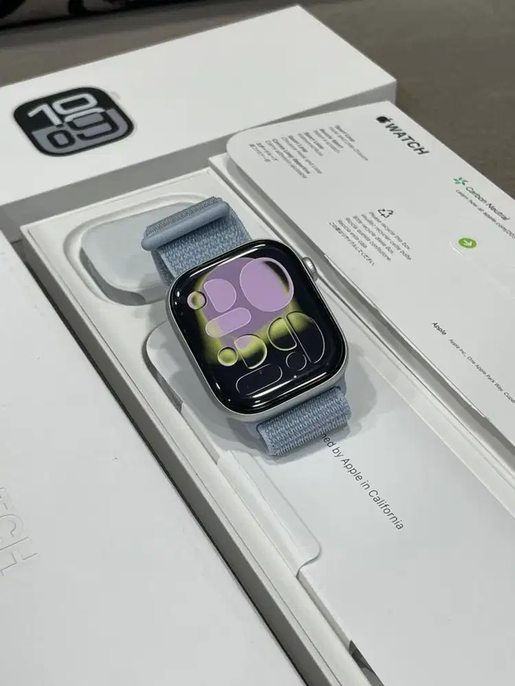 Apple Wacth 10 46MM Silver alu blue ex iBox Like new Garansi on