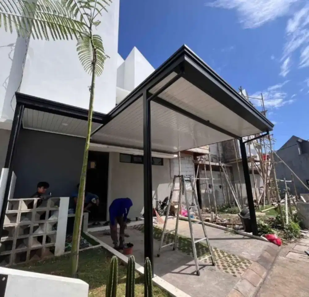 Kanopi alderon single layer+plafon pvc list profil modern