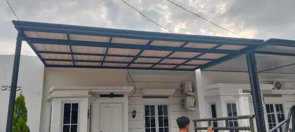 Kanopi alderon single layer kombinasi list profil talang air