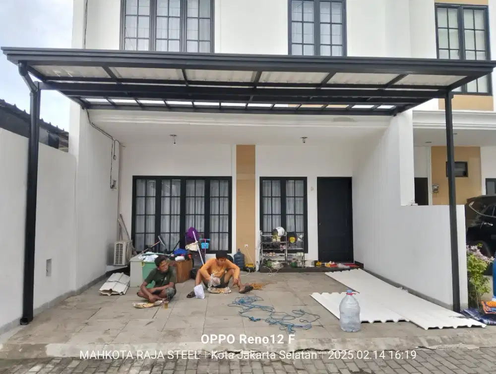 Kanopi alderon double layer kombinasi transparan list profil talang