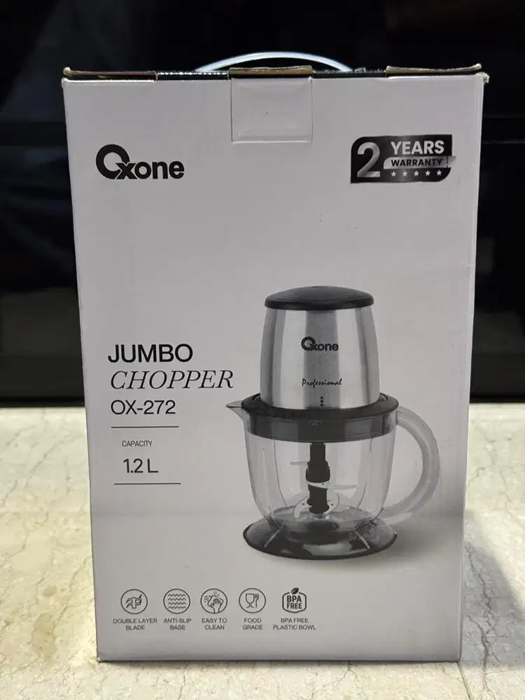 BARU OXONE JUMBO CHOPPER OX-272 BLENDER PENGGILING 1.2 L ORI STAINLESS