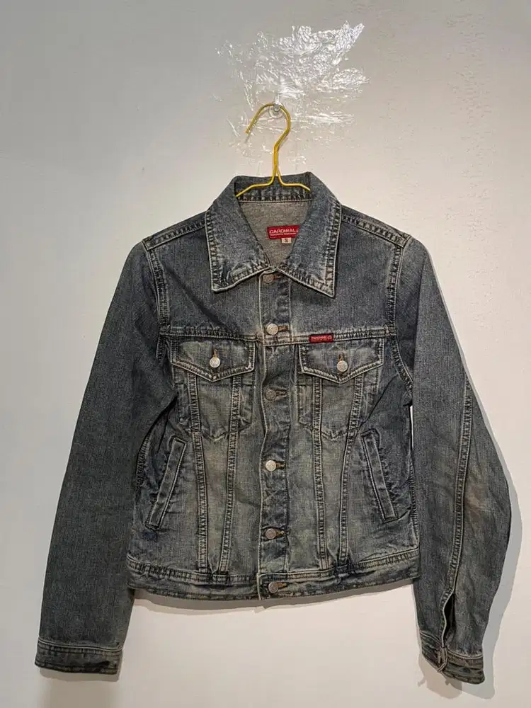 Classic grey denim jacket pria wanita