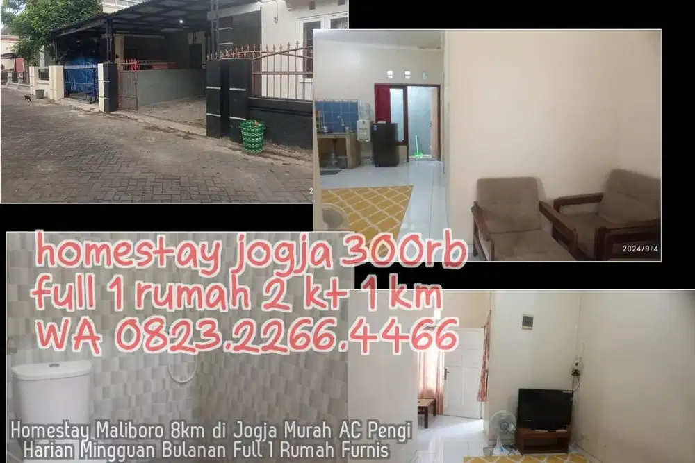 Homestay Maliboro 8km di Jogja Murah AC Pengi  Harian Mingguan Bulanan