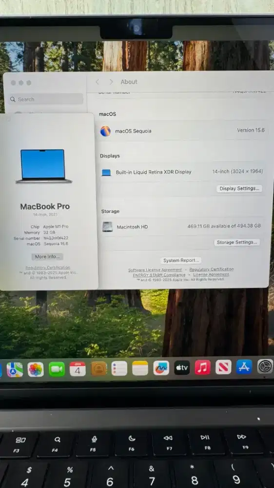 Macbook M1 pro 14 inch Ram 32 Ssd 512 Full set grey desain editing