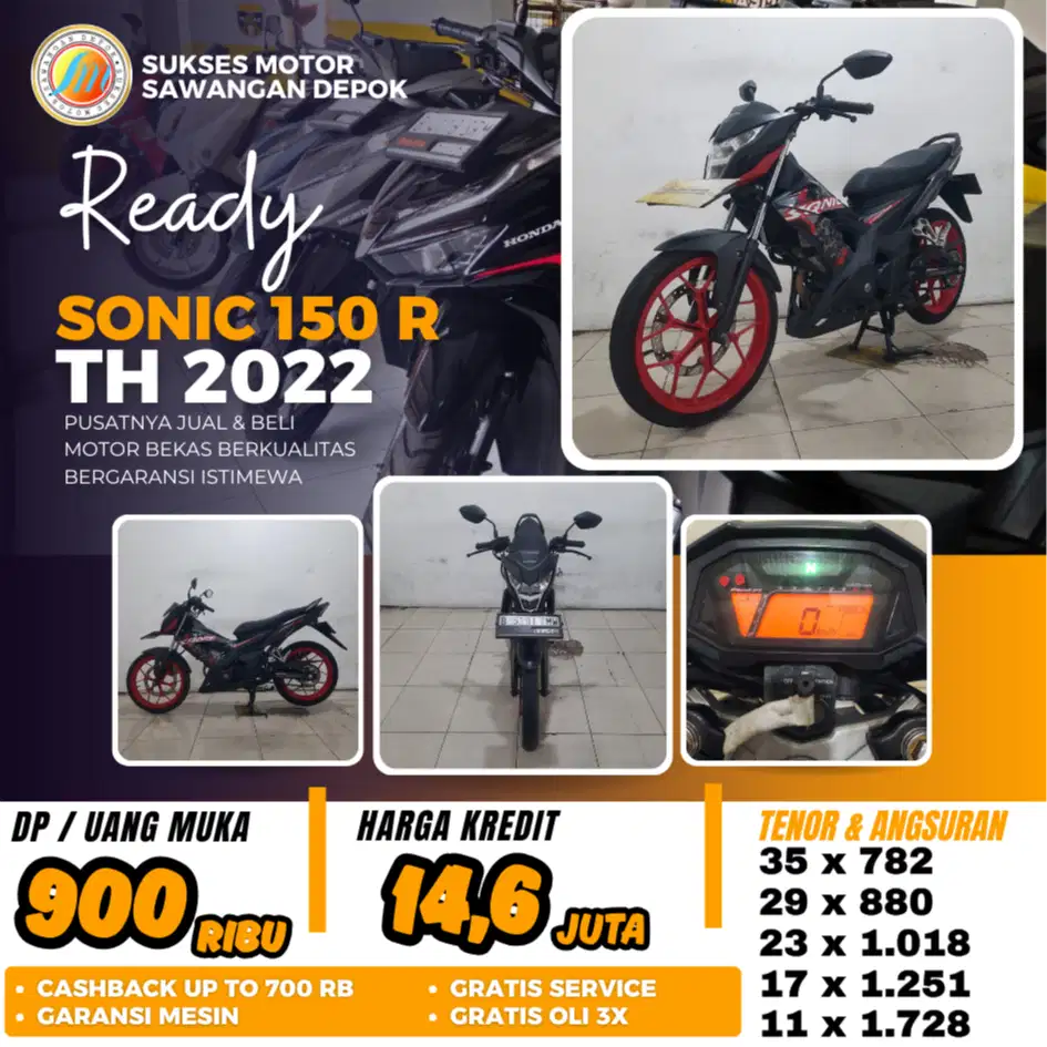 HONDA SONIC 150 R TH 2022 UNIT MULUS BISA CASH KREDIT BERGARANSI