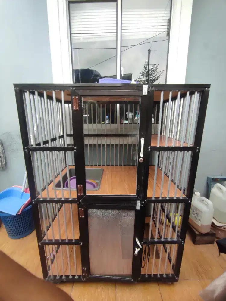 Kandang kucing alumunium 2 tingkat