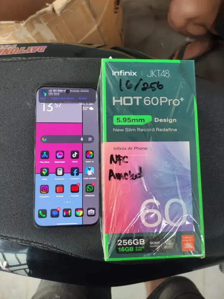 Infinix hot 60pro+ 8/256 fullset