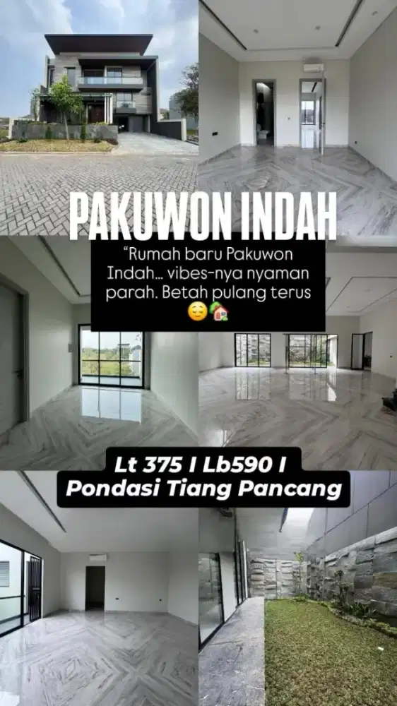 Dijual Rumah Baru High Spec Pakuwon Indah 375m² Utara