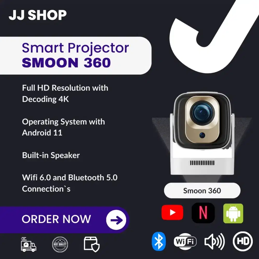 SMART PROJECTOR SMOON 360 | ANDROID 11 OS 4K Res