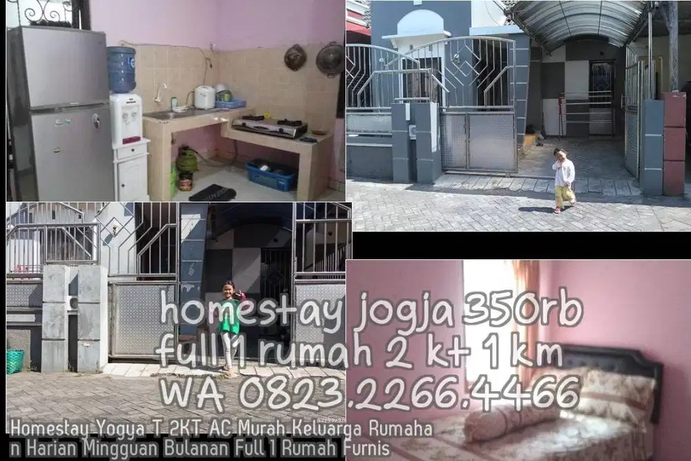 Homestay Yogya T 2KT AC Murah Keluarga Rumahan Harian Mingguan Bulanan
