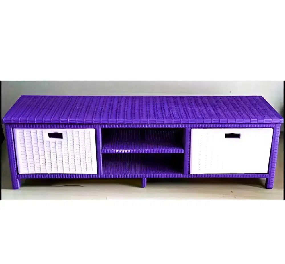 Meja TV Rotan Sintetis 2 Rak