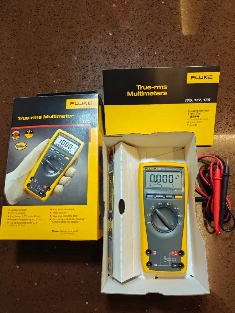 Fluke 175 True RMS Multimeter alat test kelistrikan digital AC DC