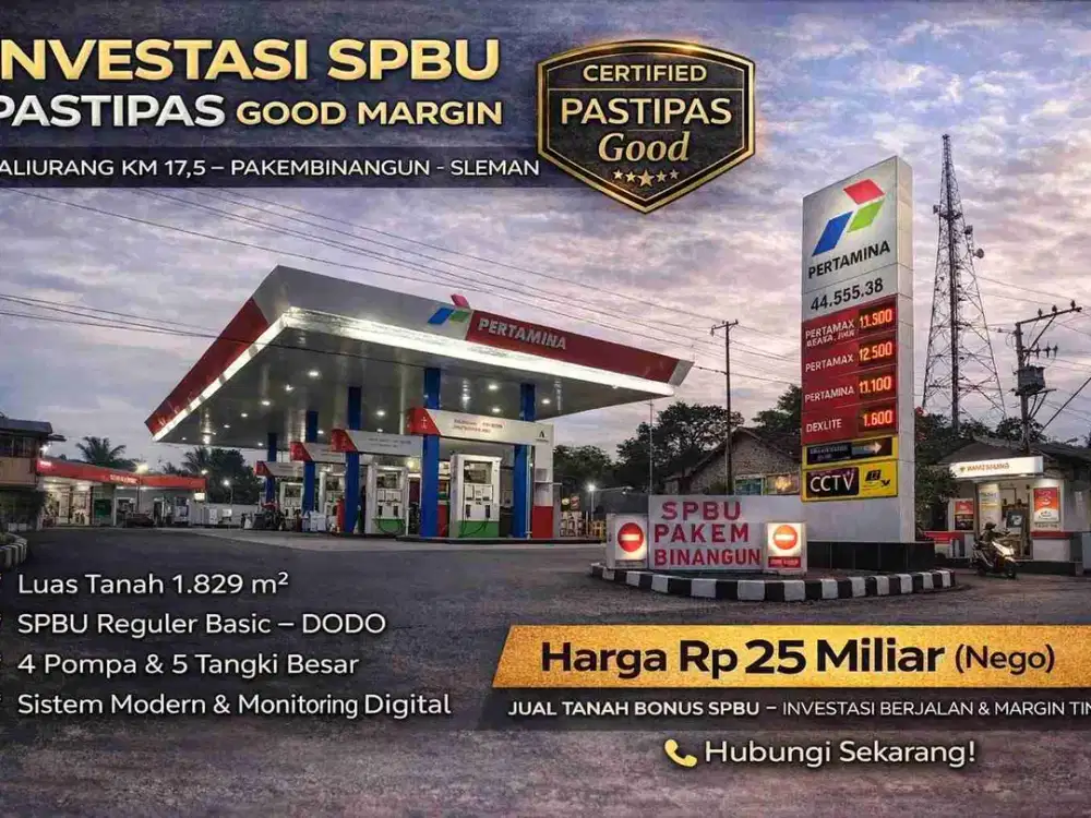 DIJUAL SPBU PASTIPAS 44.555.38 – KALIURANG KM 17,5 – OMZET TINGGI